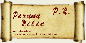 Peruna Milić vizit kartica